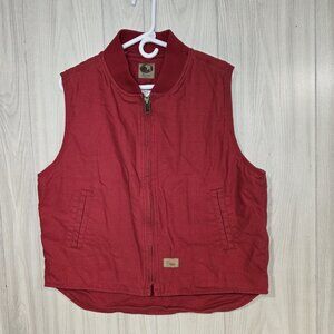 Berne Vest Womens Large Red Duck Canvas Sherpa Lined Workwear